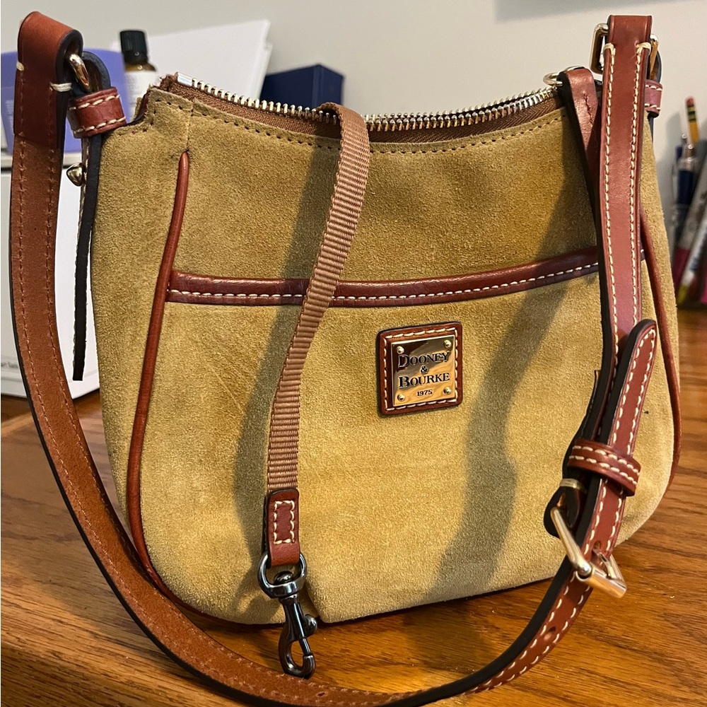 Dooney & Bourke Tan and Brown Crossbody Bag